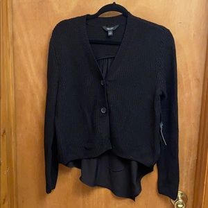NWT Simply Vera Wang High Low Blk Cardigan sz L